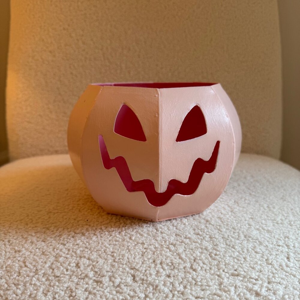 Pink Pumpkin Halloween Lantern - 1B